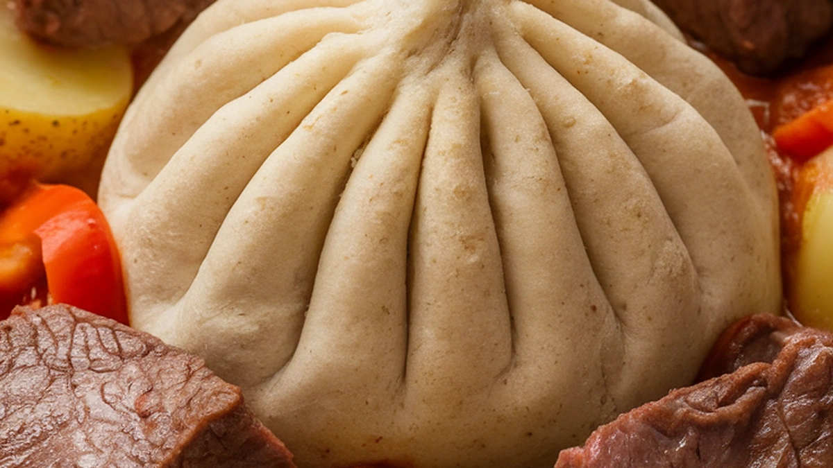 Bazeen with Beef or Lamb Tomato Vegetable Sauce - Featured