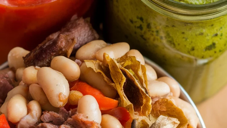 Beans and Meat with Ewedu Tomato Pepper Stew - Featured