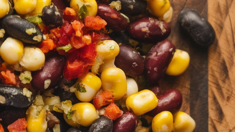 Black and Kidney Beans with Corn and Pequin Chiles - Featured
