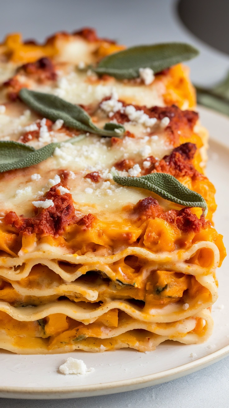 Roasted Butternut Squash Lasagna with Sage