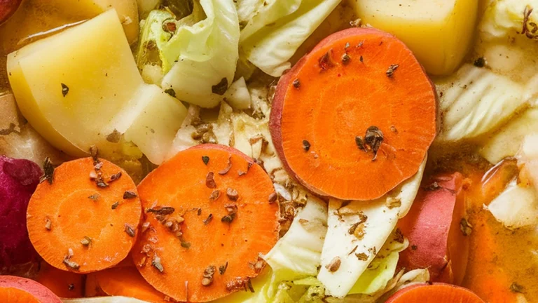 Cabbage Potato Stew with Carrots and Chicken Bouillon - Featured