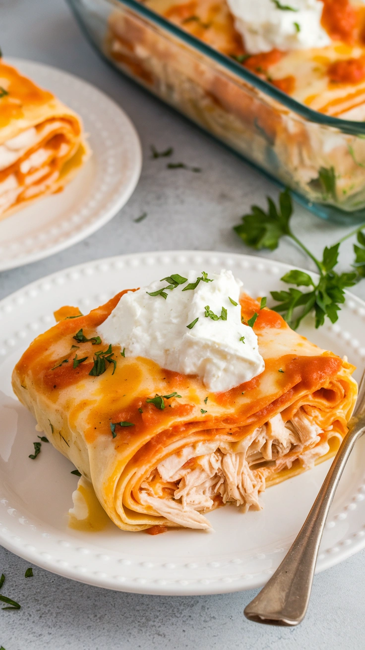 Creamy Chicken Alfredo Lasagna Roll Ups