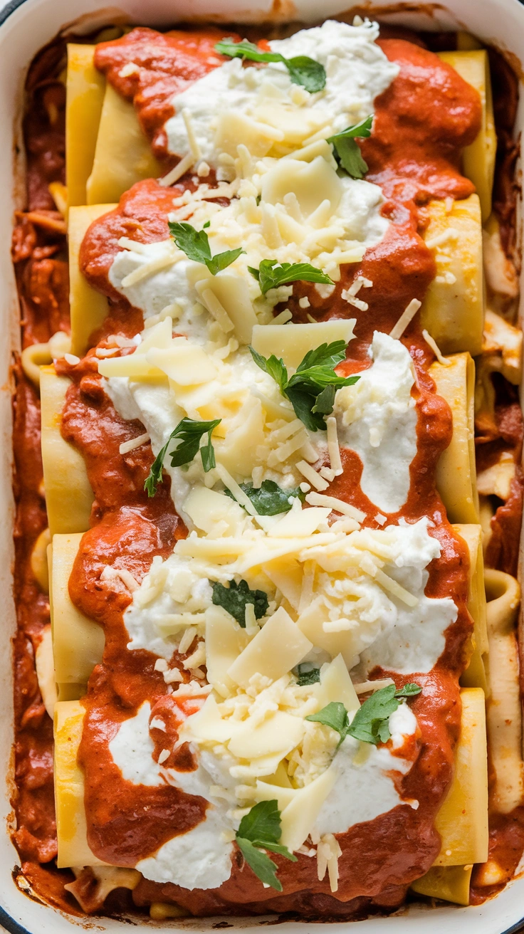 Creamy Chicken Alfredo Lasagna Roll-Ups