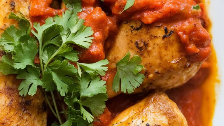 Chicken in Tomato Ginger Yoghurt Sauce - Featured