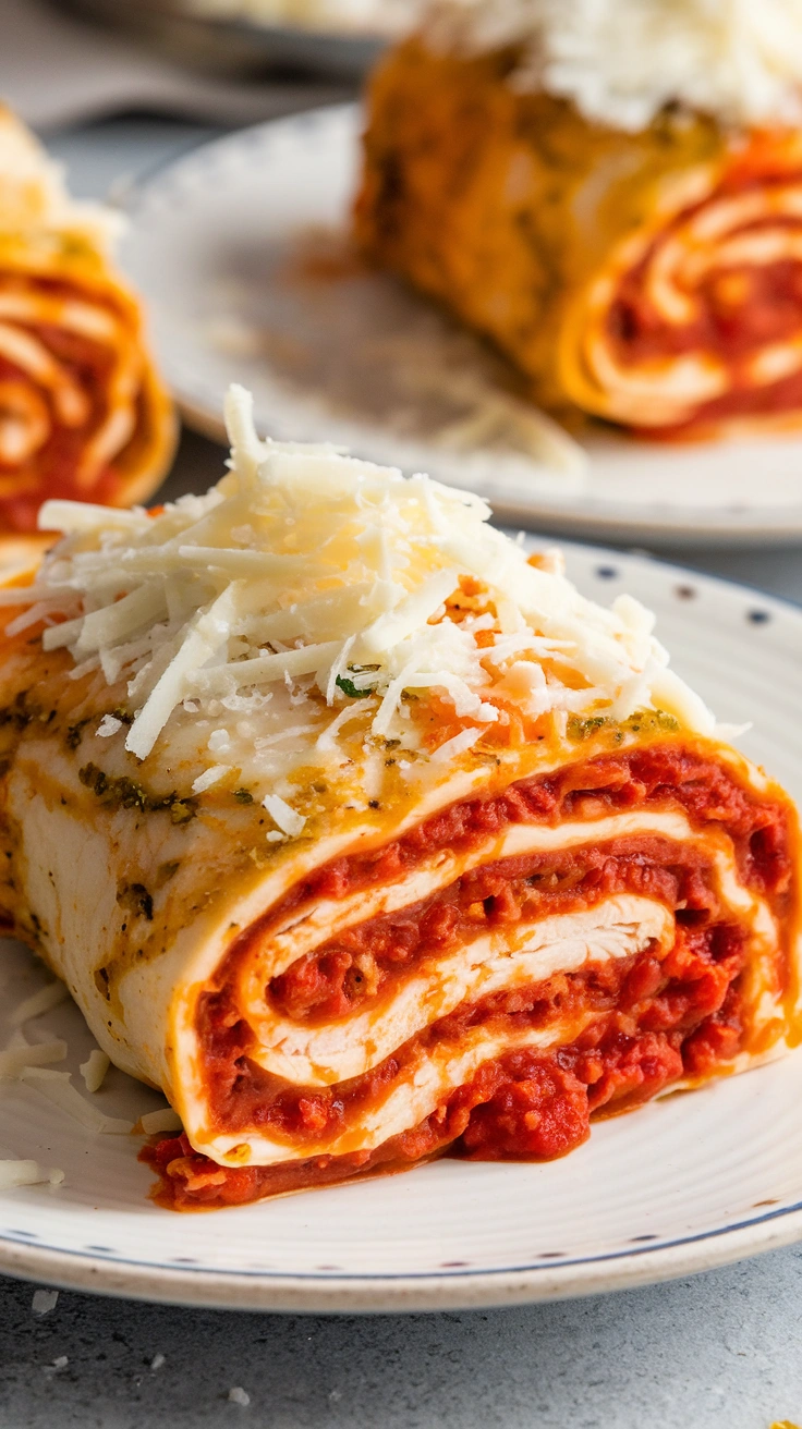 Cheesy Chicken Lasagna Roll-Ups