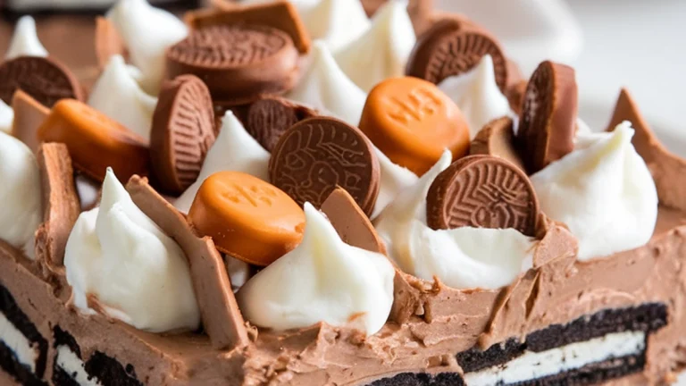 Chocolate Peanut Butter Lasagna - Featured