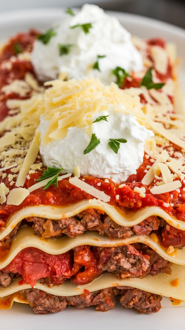 Cheesy Crockpot Lasagna