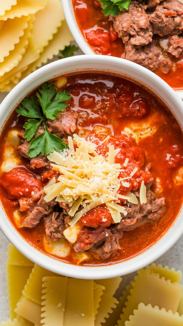 Healthy Turkey Lasagna Soup