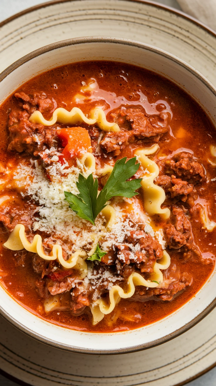 One-Pot Lasagna Soup