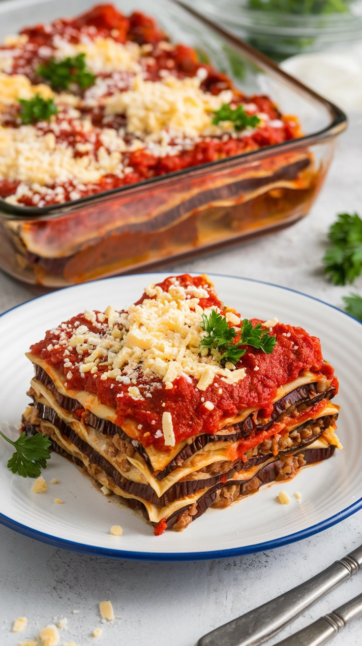 Vegetarian Eggplant Skillet Lasagna