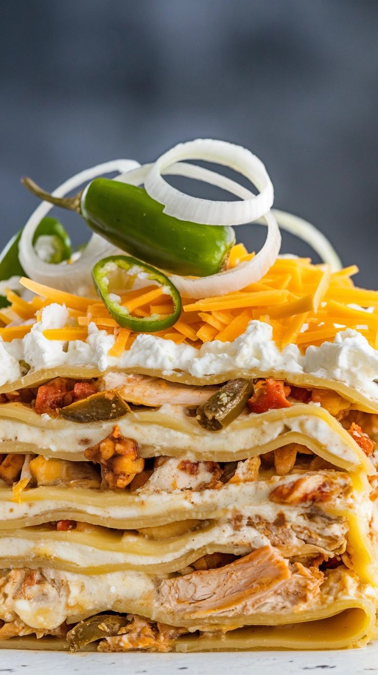 Creamy Green Chile Chicken Lasagna