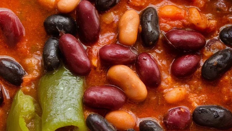 Kidney and Black Bean Tomato Pepper Chili - Featured