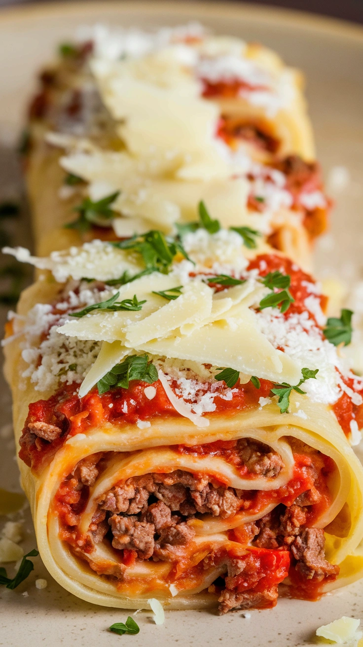 Three Cheese Lasagna Roll Ups