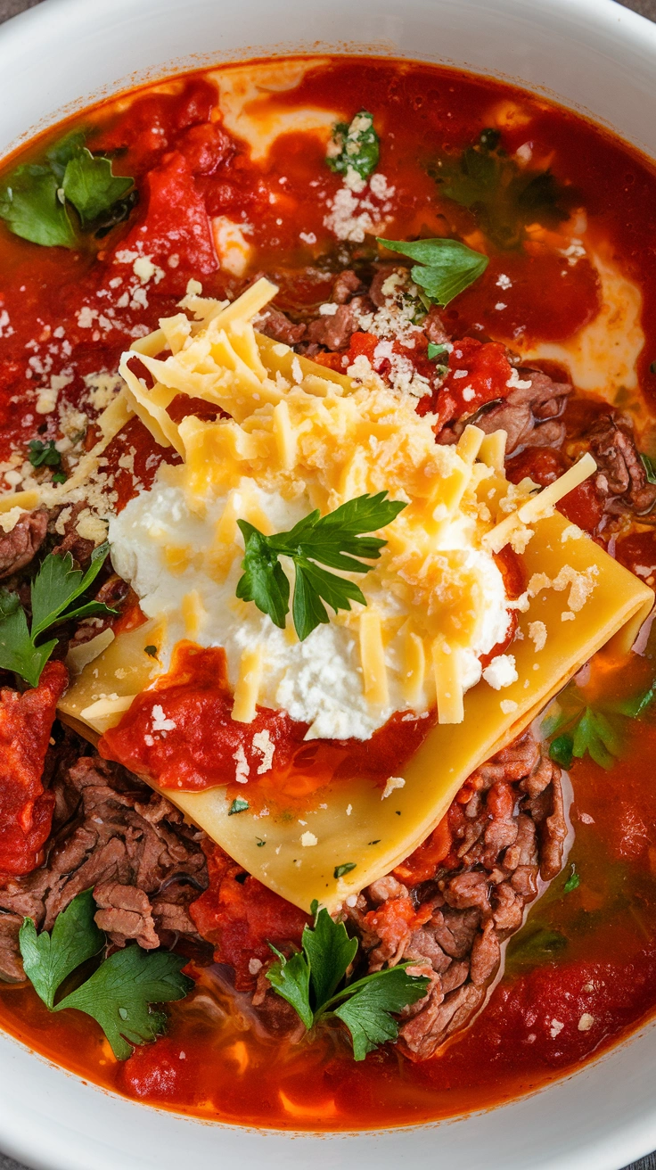 One Pot Lasagna Soup