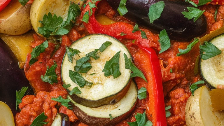 Mixed Vegetables with Tomato Onion and Parsley - Featured