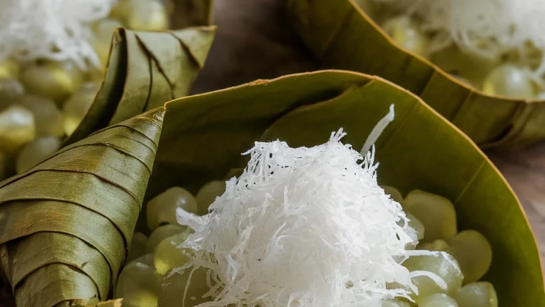 Sago Pearls with Coconut and Pandan - Featured