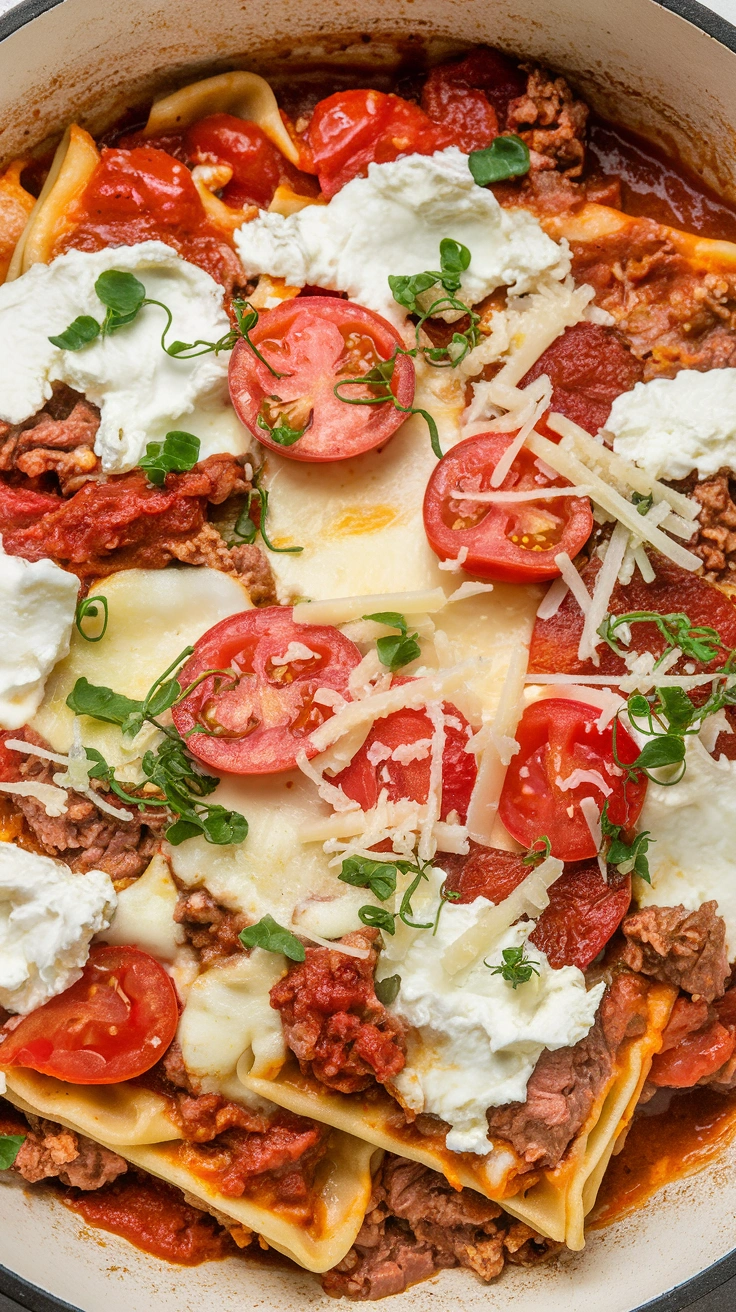One Pan Skillet Lasagna