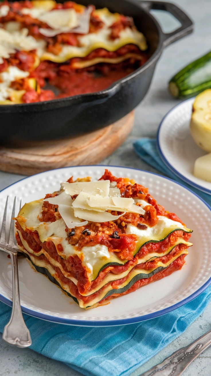 One-Pan Skillet Zucchini Lasagna
