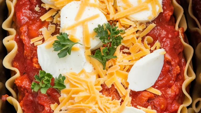 Slow Cooker Lasagna Recipe - Featured