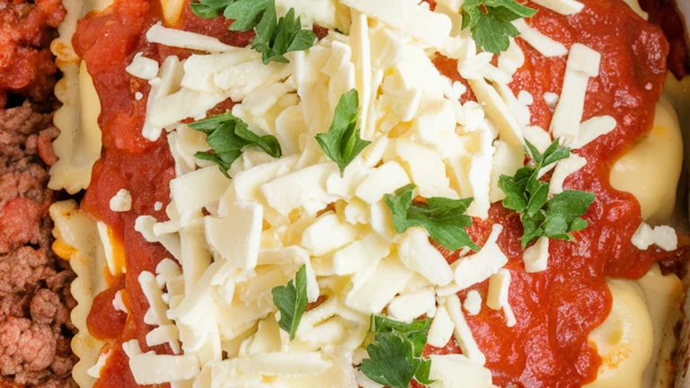 Slow Cooker Ravioli Lasagna Recipe - Featured
