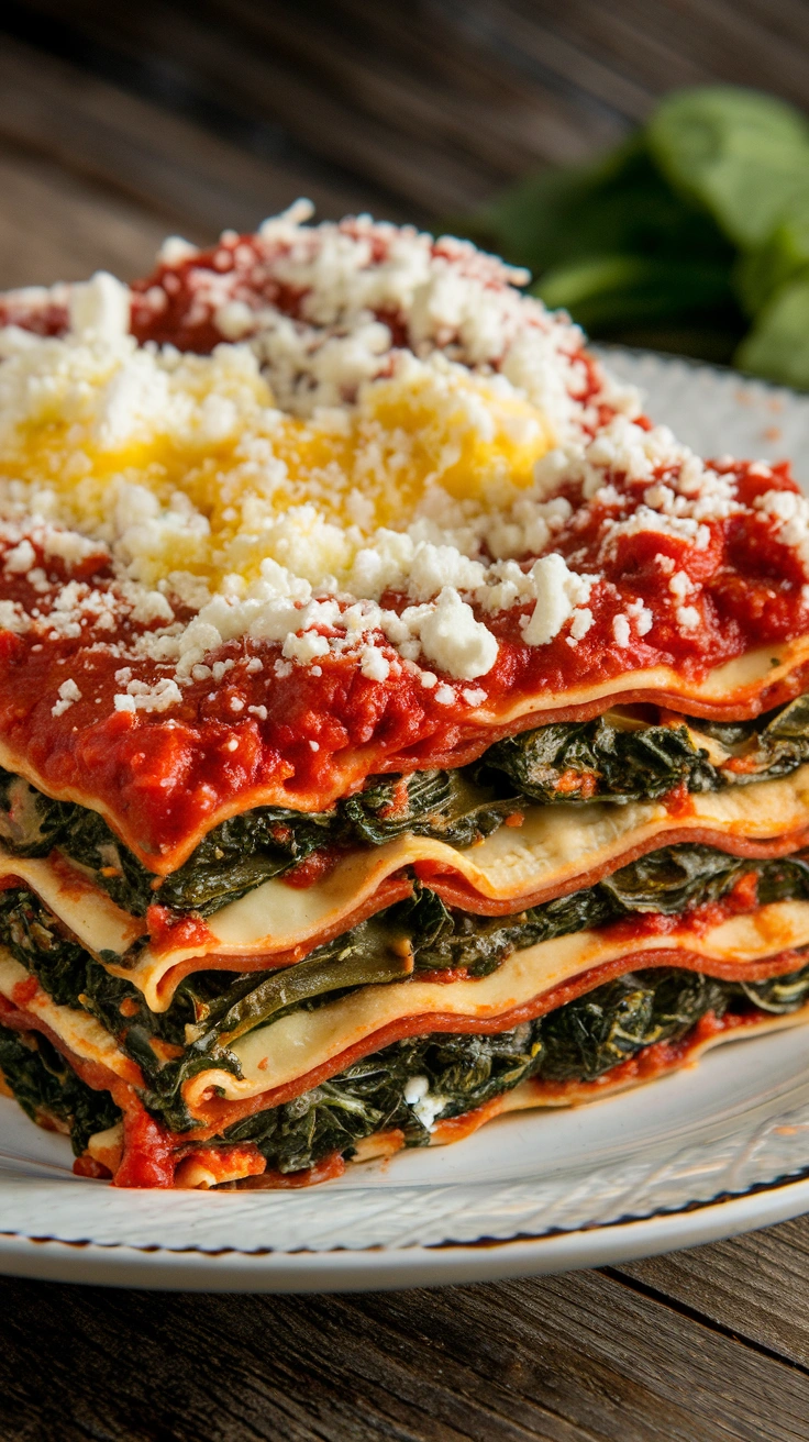Cheesy Spinach Lasagna