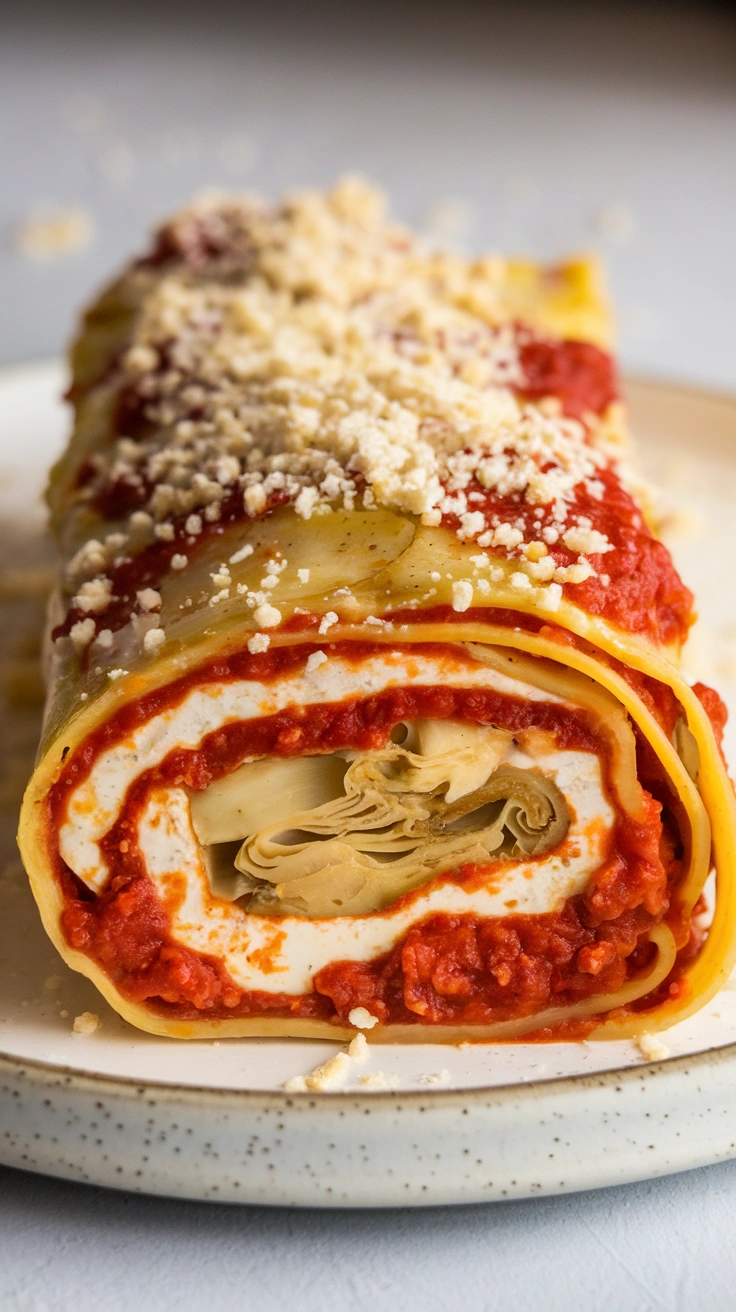 Vegan Spinach Lasagna Roll Ups