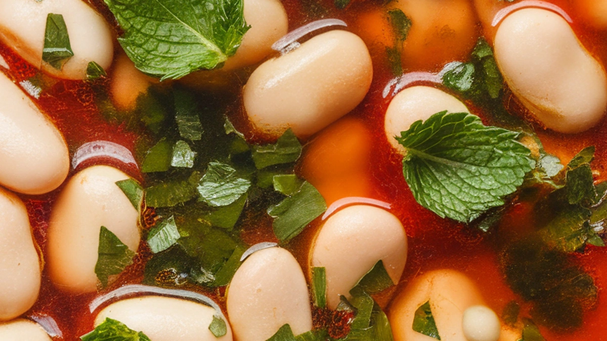 White Bean Soup with Tomato Mint and Parsley - Featured