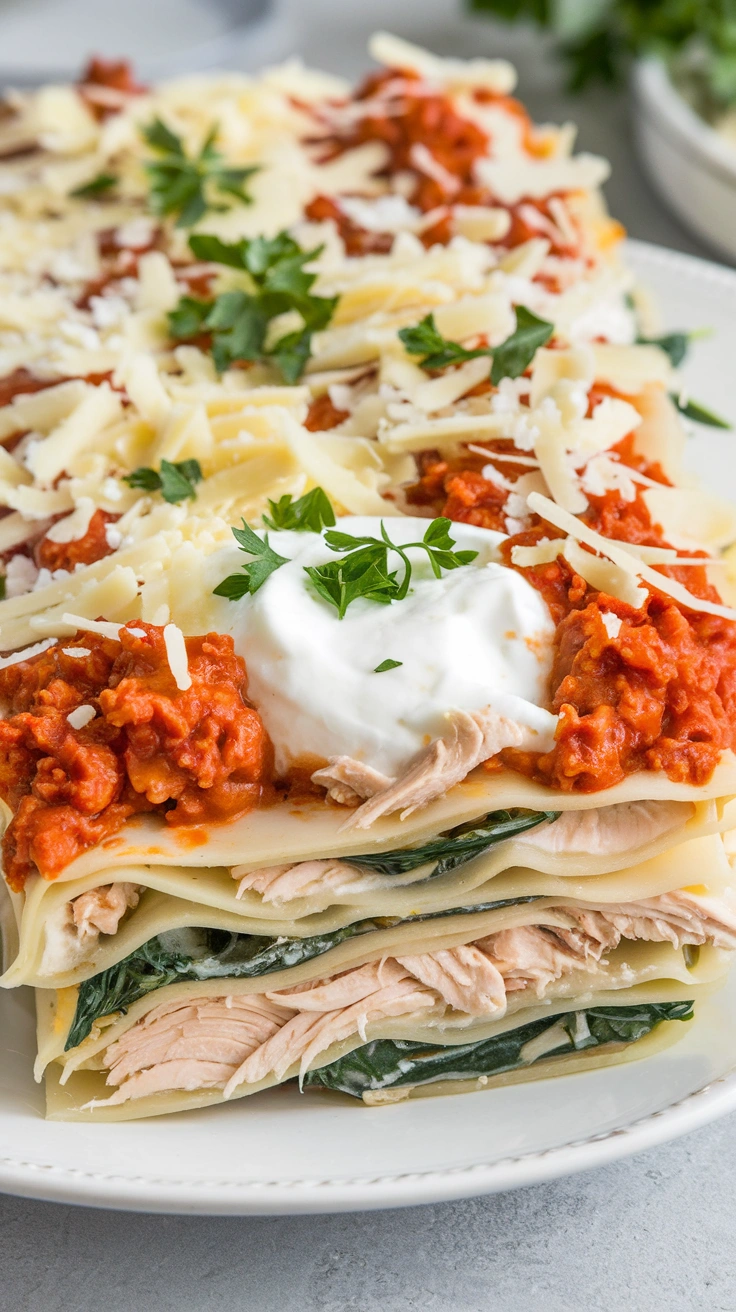 Cheesy White Chicken Lasagna