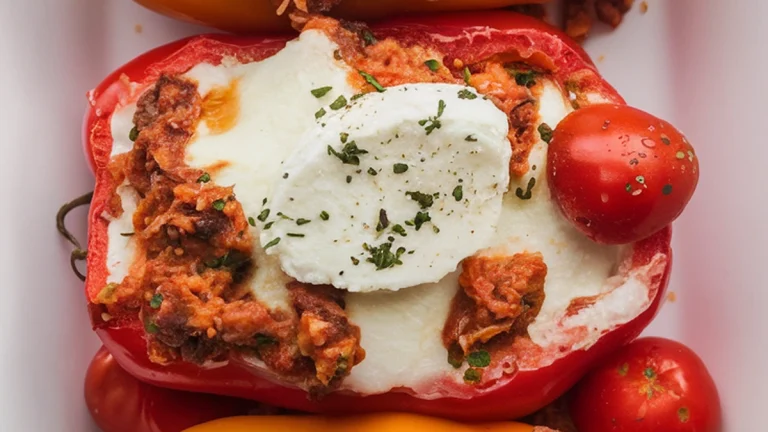 White Lasagna Stuffed Peppers - Featured