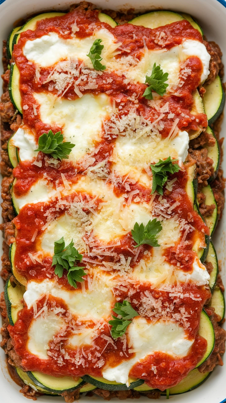 Low-Carb Zucchini Skillet Lasagna