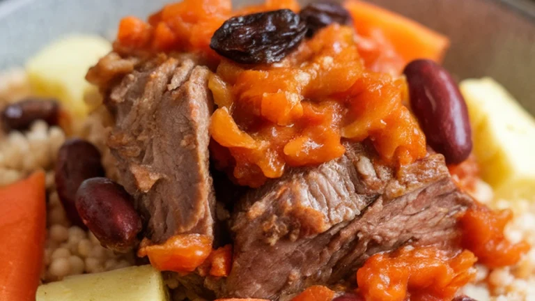 Bassi-Salté (Senegalese Couscous with Meat and Vegetables) - Featured