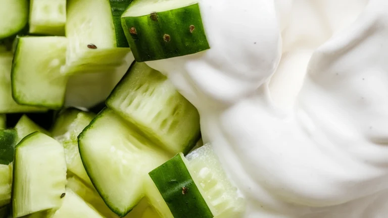 Cucumber Bits in Yogurt - Featured