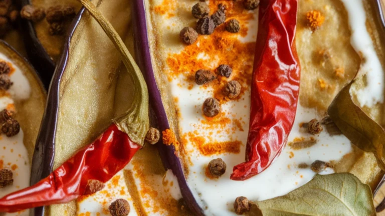 Dahi Baingana (Fried Eggplant in Yogurt) - Featured