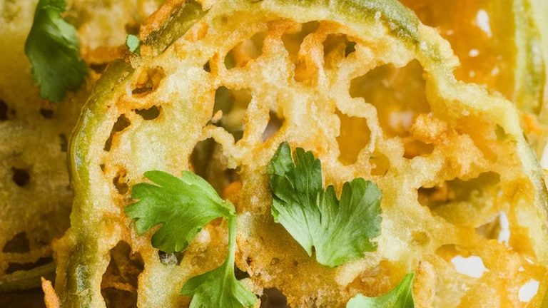 Deep Fried Chiles Filled with Chickpea Flour (Mirchi Bhajji) - Featured