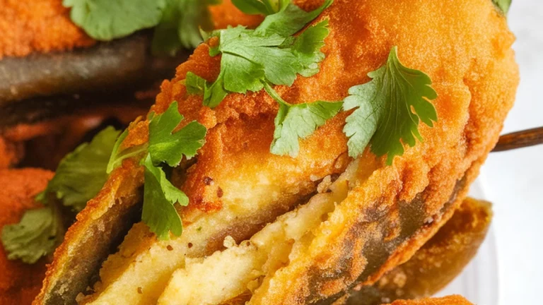 Deep Fried Chiles Stuffed with Potato (Mirchi Bada) - Featured