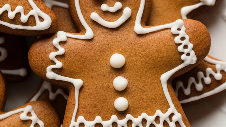 Gingerbread Cookies Frosted with Royal Icing - Featured